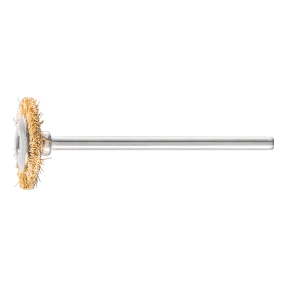 PFERD miniature round brush RBU diameter 16x2 mm shaft 2.34 brass wire 0.10 - Round shaft brush