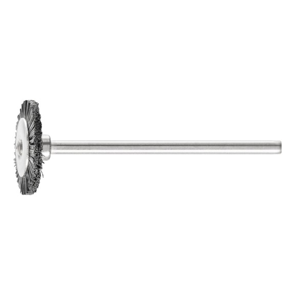 PFERD miniature round brush RBU 16x2 mm shaft 2.34 mm black pig bristle - Round shaft brush