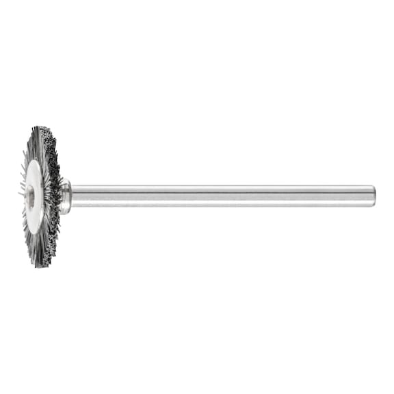 PFERD miniature round brush RBU 19x2 mm shaft 3 mm black pig bristle - Round shaft brush