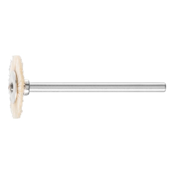 PFERD Miniatur-Rundbürste RBU Durchmesser 19x2mm Schaft 3mm weiße Schweineborste - Schaft-Rundbürste
