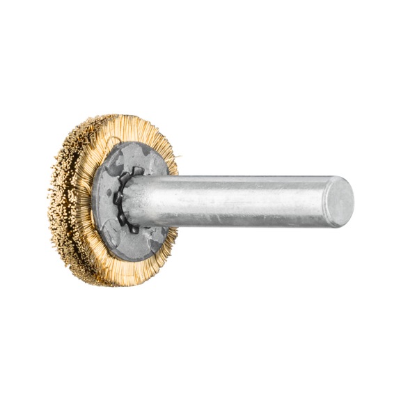 PFERD round brush unknotted RBU diameter 20x4 mm shaft 6mm brass wire 0.20 - Round shaft brush