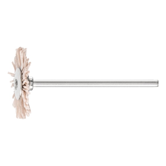 PFERD miniature round brush RBU diameter 22x2 mm shaft 2.34 mm grit 320 - Round shaft brush