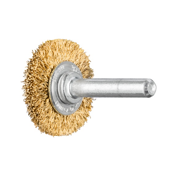 PFERD round brush unknotted RBU diameter 30x6 mm shaft 6mm brass wire 0.20 - Round shaft brush