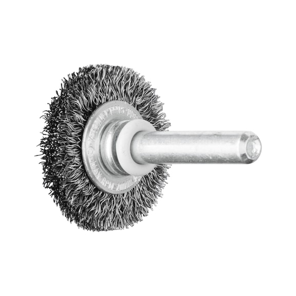 PFERD round brush unknotted RBU diameter 30x6 mm shaft 6 mm steel wire 0.20 - Round shaft brush