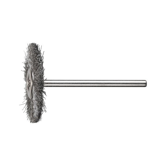 PFERD miniature round brush RBU diameter 32x2 mm shaft 3 stainless steel wire 0.10 - Round shaft brush
