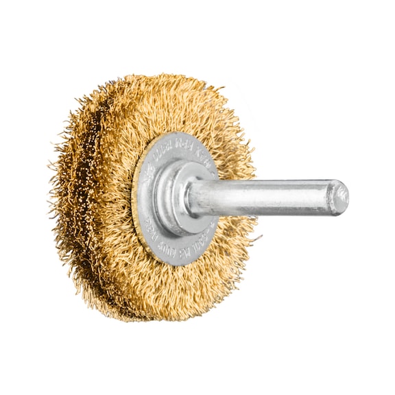 PFERD round brush unknotted RBU diameter 40x9 mm shaft 6mm brass wire 0.20 - Round shaft brush