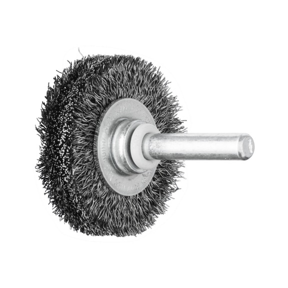 PFERD round brush unknotted RBU diameter 40x9 mm shaft 6 mm steel wire 0.20 - Round shaft brush