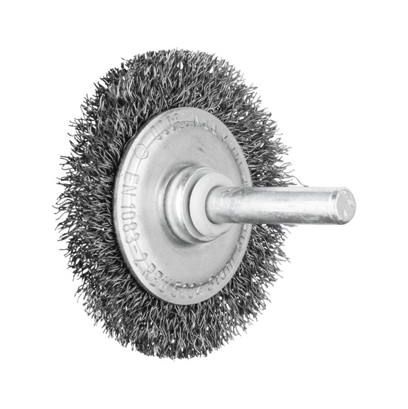 PFERD round brush unknotted RBU diameter 50x4 mm shaft 6 mm steel wire 0.20 - Round shaft brush
