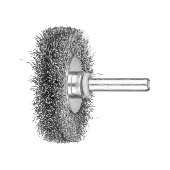 PFERD round brush unknotted RBU diameter 50x10mm shaft 6 mm steel wire 0.20 - Round shaft brush