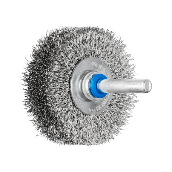 PFERD round brush unknotted RBU diameter 50x15mm shaft 6 stainless steel wire 0.20 - Round shaft brush