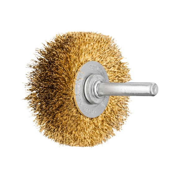 PFERD round brush unknotted RBU diameter 50x15mm shaft 6mm brass wire 0.20 - Round shaft brush