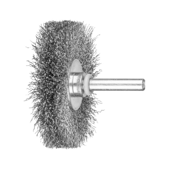 PFERD round brush unknotted RBU diameter 60x10mm shaft 6 mm steel wire 0.20 - Round shaft brush