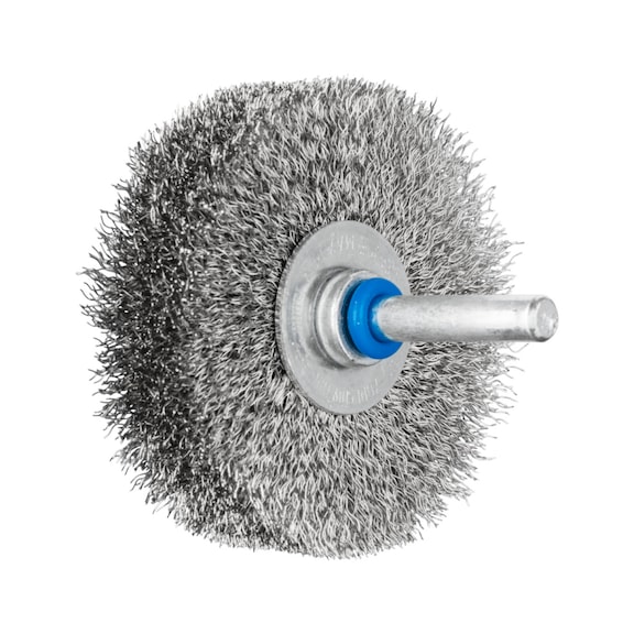 PFERD round brush unknotted RBU diameter 60x15mm shaft 6 stainless steel wire 0.20 - Round shaft brush