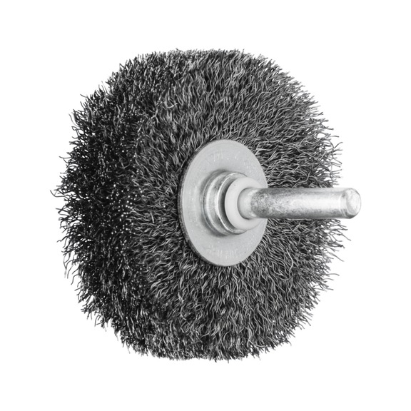 PFERD round brush unknotted RBU diameter 60x15 mm shaft 6 mm steel wire 0.20 - Round shaft brush