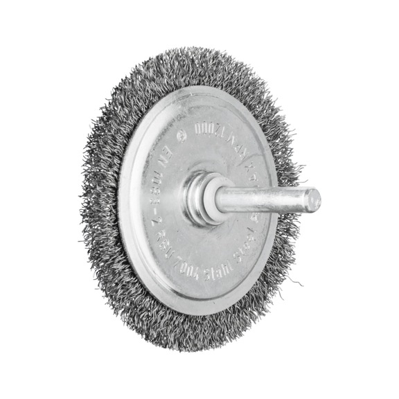 PFERD round brush unknotted RBU diameter 70x4 mm shaft 6 mm steel wire 0.20 - Round shaft brush
