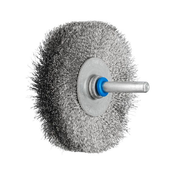 PFERD round brush unknotted RBU diameter 70x15mm shaft 6 stainless steel wire 0.15 - Round shaft brush