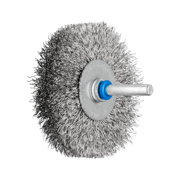 PFERD POS round brush unknotted RBU diameter 70x15 mm shaft 6 mm wire 0.30 - Round shaft brush