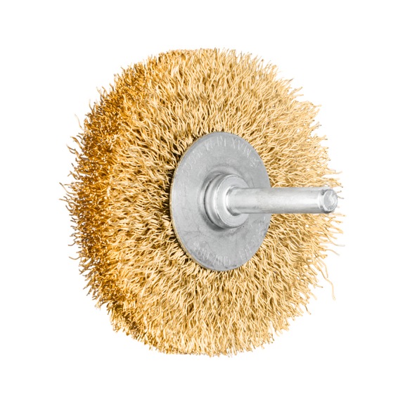 PFERD round brush unknotted RBU diameter 70x15mm shaft 6mm brass wire 0.30 - Round shaft brush