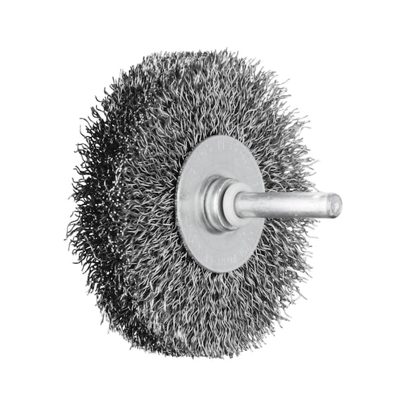 PFERD round brush unknotted RBU diameter 70x15 mm shaft 6 mm steel wire 0.30 - Round shaft brush