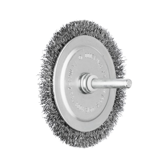 PFERD round brush unknotted RBU diameter 80x4 mm shaft 6 mm steel wire 0.20 - Round shaft brush