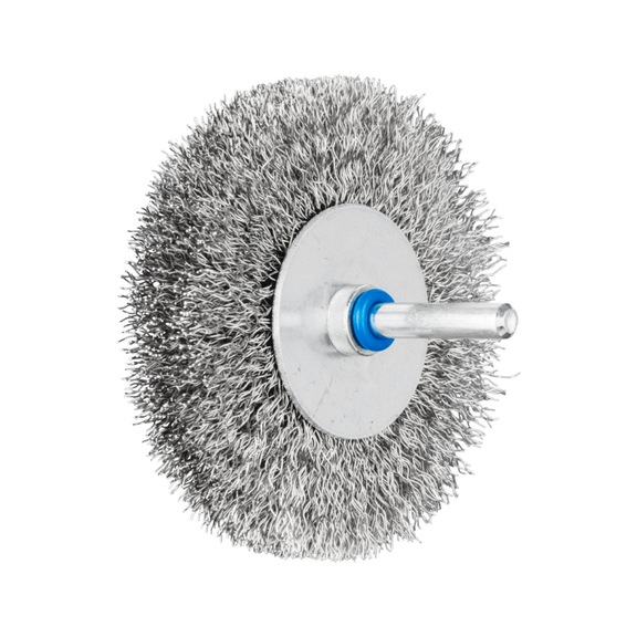PFERD round brush unknotted RBU diameter 80x15mm shaft 6 stainless steel wire 0.30 - Round shaft brush
