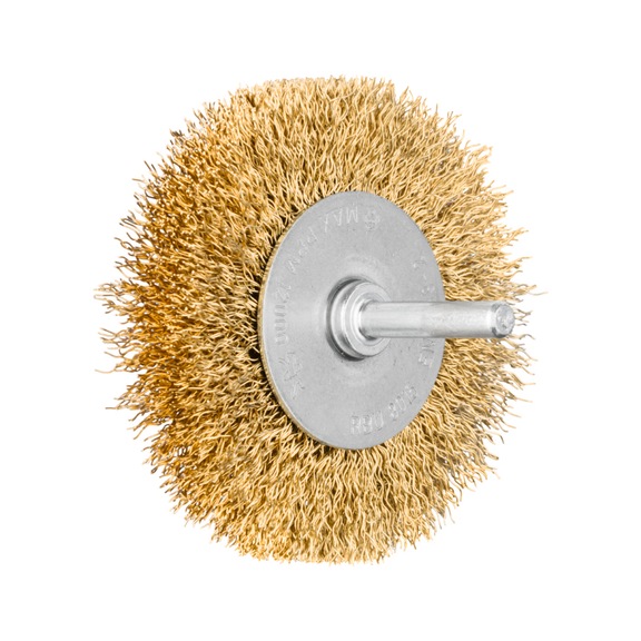 PFERD round brush unknotted RBU diameter 80x15mm shaft 6mm brass wire 0.30 - Round shaft brush