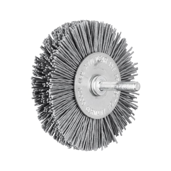 PFERD round brush unknotted RBU diameter 80x15mm shaft 6mm SiC 0.90 grit 180 - Round shaft brush