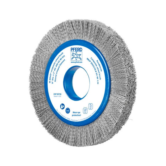PFERD COMPOSITE Wheel brush RBUP Diameter 200x25x50.8 mm Bore 80 grit - Round brush (abrasive bristle)