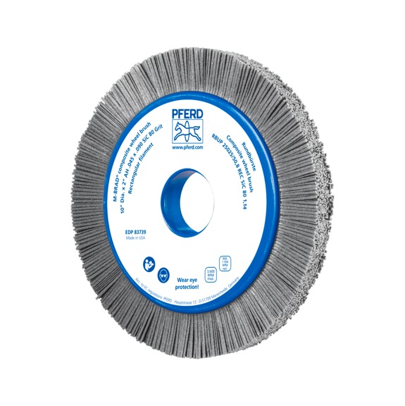 PFERD COMPOSITE round brush RBUP diameter 250x25x50.8mm bore 1.14mm grit 80 - Round brush (abrasive bristle)
