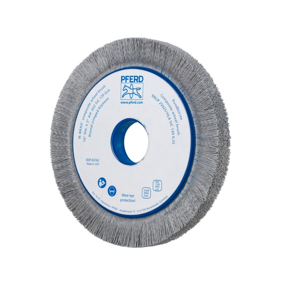 PFERD COMPOSITE Wheel brush RBUP Diameter 250x25x50.8 mm Bore 0.55 Grit 120 - Round brush (abrasive bristle)