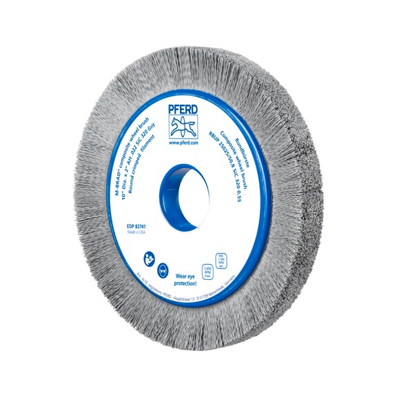 PFERD COMPOSITE Wheel brush RBUP Diameter 250x25x50.8 mm Bore 0.55 Grit 320 - Round brush (abrasive bristle)