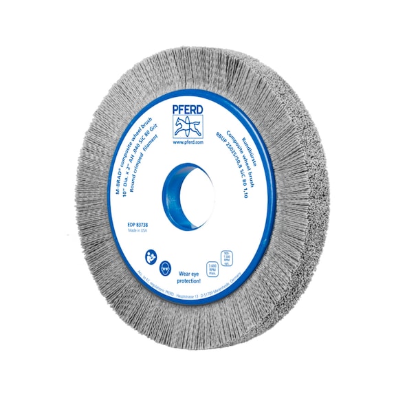 PFERD COMPOSITE round brush RBUP diameter 250x25x50.8 mm bore grain 80 - Round brush (abrasive bristle)