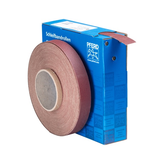 PFERD corundum abrasive belt roll fabric SBR width 25mm x length 50m A180 universal - Abrasive tool made of abrasive on a base