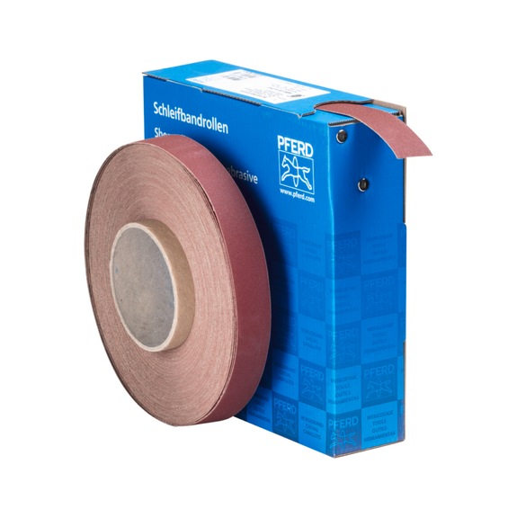 PFERD Korund Schleifbandrolle Gewebe SBR Breite 25mm x Länge 50m A240 universell - Schleifwerkzeug aus Schleifmittel auf Unterlage