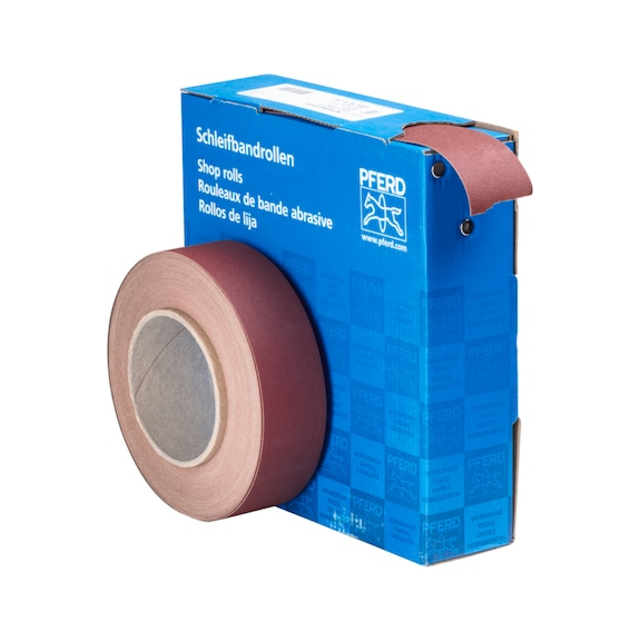 PFERD Korund Schleifbandrolle Gewebe SBR Breite 38mm x Länge 25m A240 universell - Schleifwerkzeug aus Schleifmittel auf Unterlage