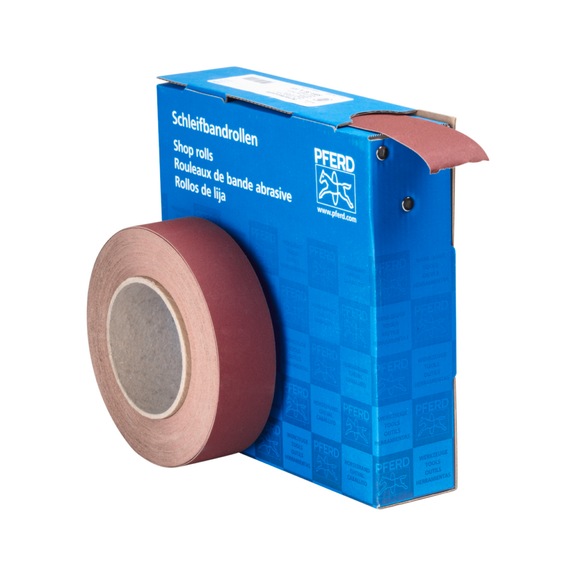PFERD Korund Schleifbandrolle Gewebe SBR Breite 38mm x Länge 25m A320 universell - Schleifwerkzeug aus Schleifmittel auf Unterlage