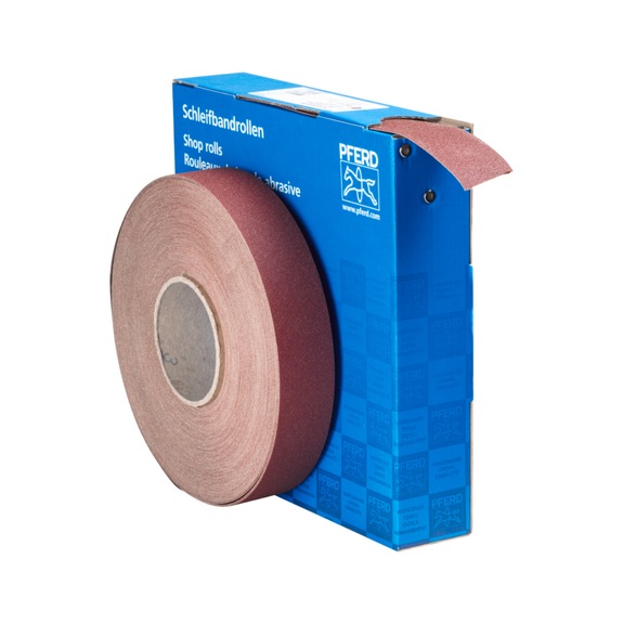 PFERD corundum abrasive belt roll fabric SBR width 40mm x length 50m A100 universal - Abrasive tool made of abrasive on a base