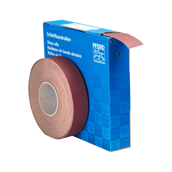 PFERD Korund Schleifbandrolle Gewebe SBR Breite 40mm x Länge 50m A150 universell - Schleifwerkzeug aus Schleifmittel auf Unterlage