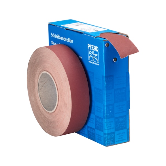 PFERD Korund Schleifbandrolle Gewebe SBR Breite 40mm x Länge 50m A320 universell - Schleifwerkzeug aus Schleifmittel auf Unterlage