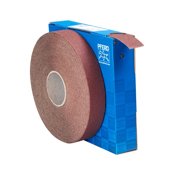 PFERD corundum abrasive belt roll fabric SBR width 40mm x length 50m A60 universal - Abrasive tool made of abrasive on a base