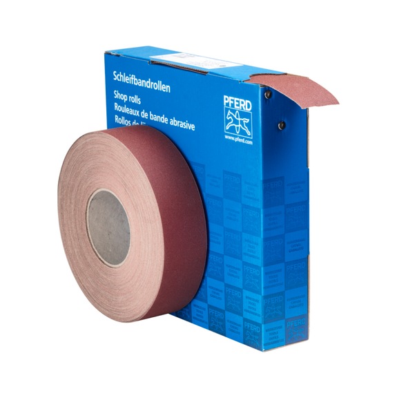 PFERD corundum abrasive belt roll fabric SBR width 50mm x length 50m A150 universal - Abrasive tool made of abrasive on a base