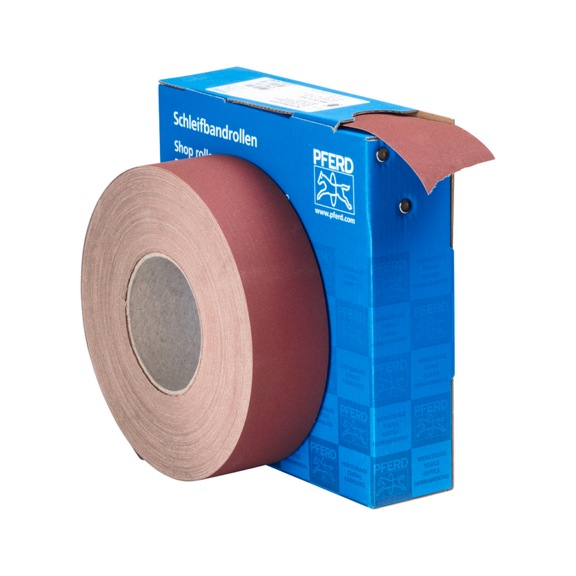 PFERD corundum abrasive belt roll fabric SBR width 50mm x length 50m A320 universal - Abrasive tool made of abrasive on a base