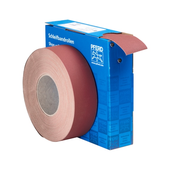 PFERD corundum abrasive belt roll fabric SBR width 50mm x length 50m A400 universal - Abrasive tool made of abrasive on a base