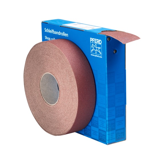 PFERD corundum abrasive belt roll fabric SBR width 50mm x length 50m A80 universal - Abrasive tool made of abrasive on a base