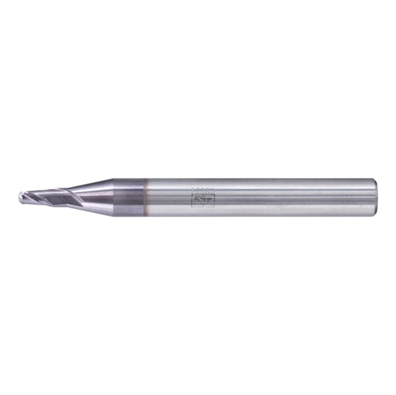 PFERD Solid carbide full radius cutter, long, 2 cutting edges, diameter 3 mm, TiAlN, shank HA - Round profiled end mill, convex (non-indexable cutting edges)