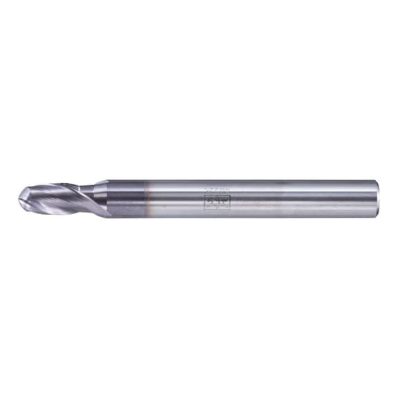 Solid carbide full radius cutter, long, 2 cutting edges, diameter 5 mm, TiAlN, shank HA - Round profiled end mill, convex (non-indexable cutting edges)