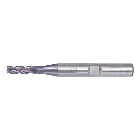 PFERD Solid carbide corner milling cutter, long, 3 cutting edges, diameter 4 mm, 45 degree chamfer, TiAlN shank, HB - End mills (non-indexable cutting edges