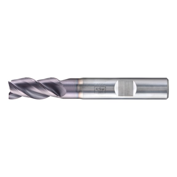 Solid carbide corner milling cutter, long, 3 cutting edges, diameter 10 mm, 45-degree chamfer, TiAlN shank, HB - End mills (non-indexable cutting edges