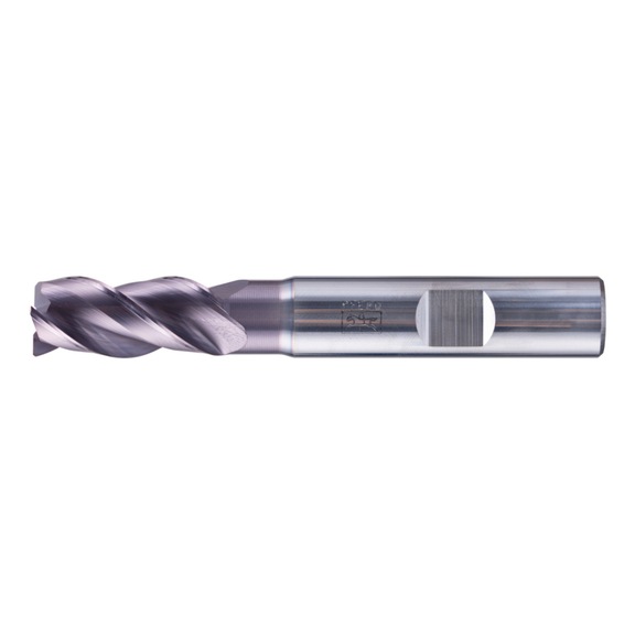 Solid carbide corner milling cutter, long, 3 cutting edges, diameter 12 mm, 45 degree chamfer, TiAlN shank, HB - End mills (non-indexable cutting edges