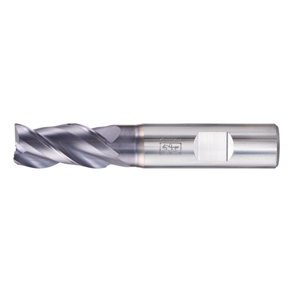 PFERD Solid carbide corner milling cutter, long, 3 cutting edges, diameter 16 mm, 45 degree chamfer, TiAlN shank, HB - End mills (non-indexable cutting edges